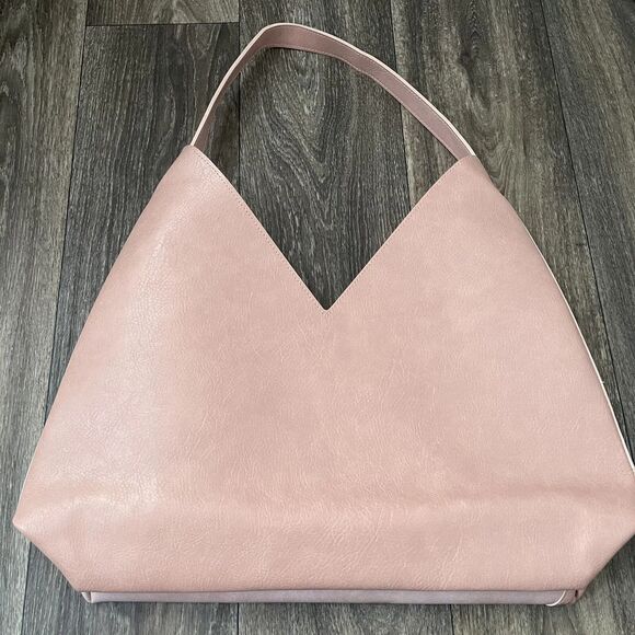 NWT Ulta Suede Tote Bag, Blush Mauve Faux Leather - Super Soft! - Picture 2 of 9